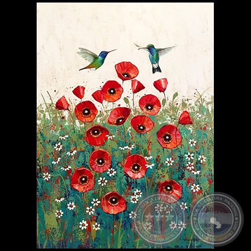 Colibrís - Pintura de Mónica Goetze